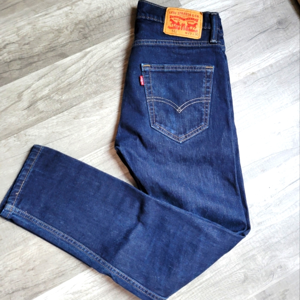 Levi's mens 512 29×30 Blue Slim Straight Jeans Classic Style